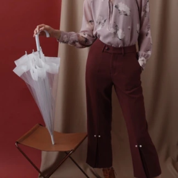 Petite Studio NYC Zelda Pearl Pants - Mauve - Picture 8 of 8